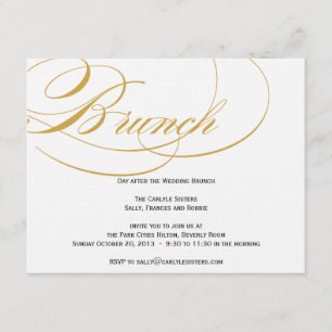 Invitación de Brunch con Letra Elegante - Dorado