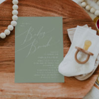 Invitación de brunch con sabio verde brillante par