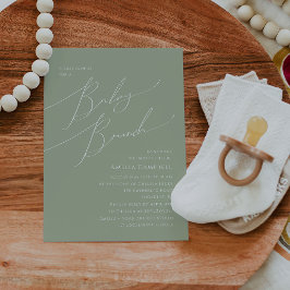 Invitación de brunch con sabio verde brillante par