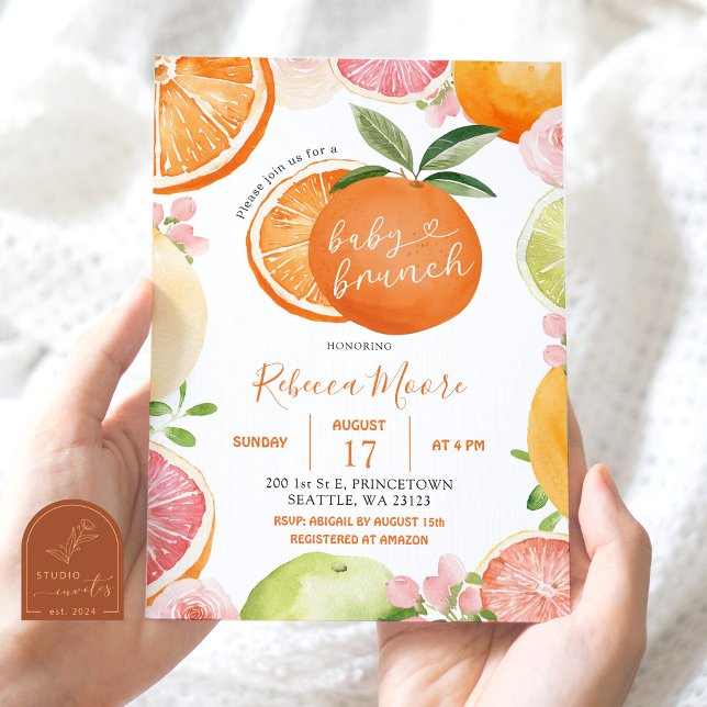 Invitación de Brunch de Bebé de Frutas Cítricas de (Subido por el creador)