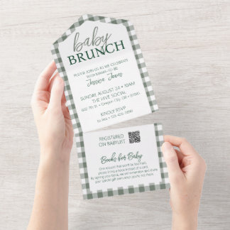 Invitación de brunch de bebé verificada -desgarro