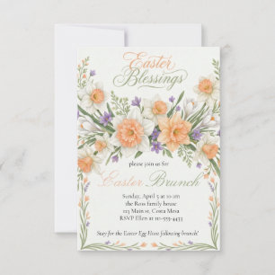 Invitación de Brunch de Bendiciones de Pascua Flor