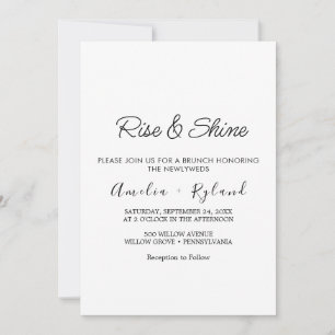 Invitación de brunch de boda con caligrafía capric