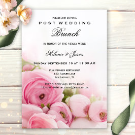 Invitación de brunch de Boda de Pink Peonies Post