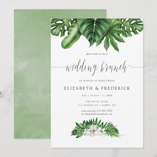 Invitación de Brunch de Boda Geométrica con Vegeta (Anverso / Reverso)