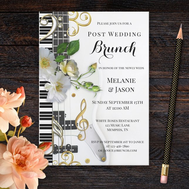 Invitación de brunch de Bodas de música (Subido por el creador)