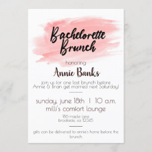 Invitación de brunch de color de agua