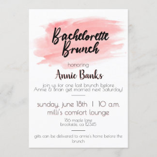 Invitación de brunch de color de agua