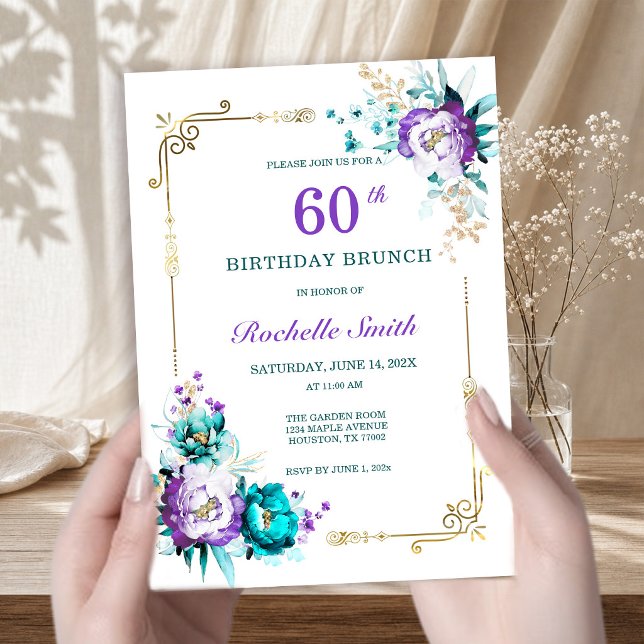 Invitación de brunch de cumpleaños con tonos azul  (Subido por el creador)