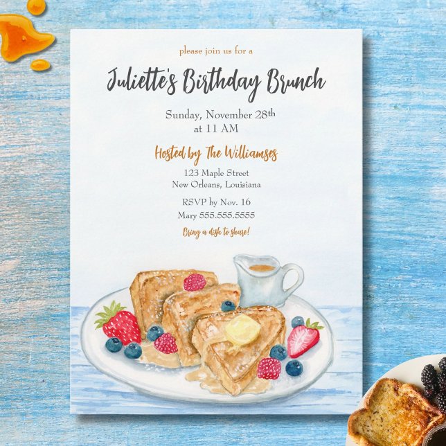 Invitación de Brunch de Cumpleaños con Tostada Fra (Subido por el creador)