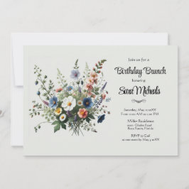 Invitación de brunch de cumpleaños de Wildflower B