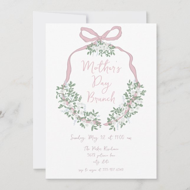 Invitación de brunch de Día de la Madre captada po (Anverso)