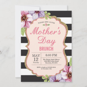 Invitación de brunch de Día de la Madre floral acu