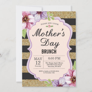 Invitación de brunch de Día de la Madre floral acu