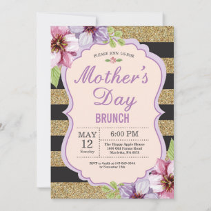 Invitación de brunch de Día de la Madre floral acu