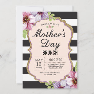 Invitación de brunch de Día de la Madre floral acu