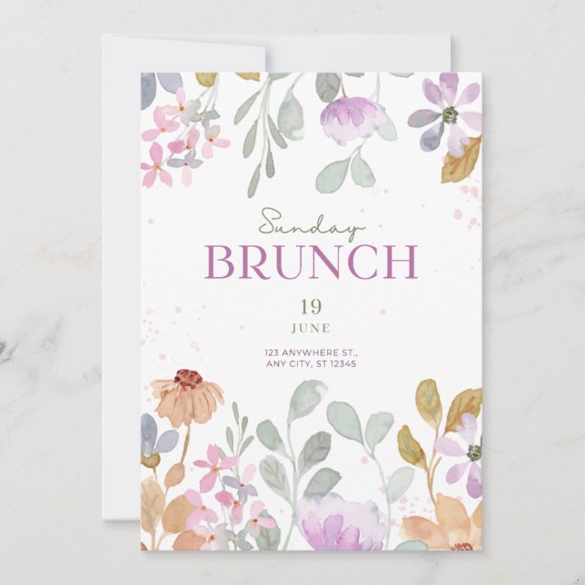 Invitación de brunch de domingo - Elegante y Perso (Anverso)