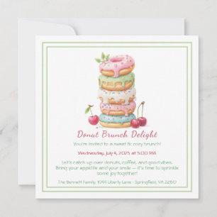 Invitación de Brunch de Donut Reunión Colorida de