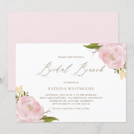 Invitación de brunch de novia de color rosa de agu