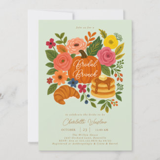 Invitación de brunch de novias con mosquitos flora
