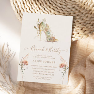 invitación de brunch de novias con tacos de palo d
