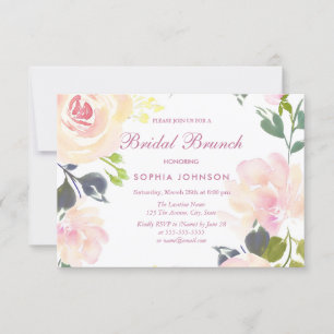 Invitación de brunch de novias de primavera floral