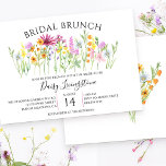 Invitación de brunch de novias de Wildflower Meado<br><div class="desc">Invitación de Wildflower Bridal Brunsh. El diseño de esta flor de acuarela de bonito tiene delicadas flores de prado en naranja rosa y amarillo. Brunch de plantilla de moda femenina con la invitación de la novia con tipografía elegante. Por favor, navegue por mi tienda y por la colección Wildflower Meadow...</div>