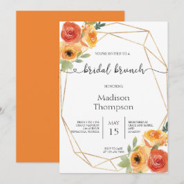 Invitación de brunch de novias en acuarela de otoñ