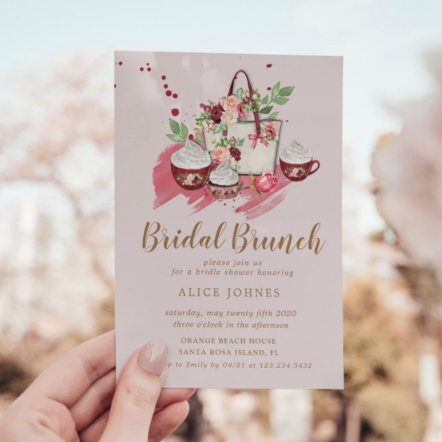 Invitación de brunch de novias florales de torta c (Subido por el creador)