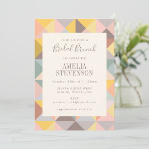 Invitación de Brunch de novias geométrico Pastel