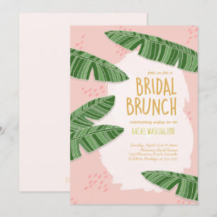 Invitación de brunch de novias rosadas en playas t