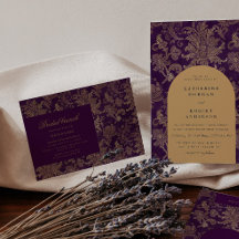Invitación de brunch de novias Royal Purple Gold D