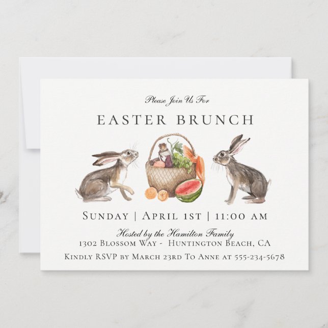 Invitación de Brunch de Pascua (Anverso)