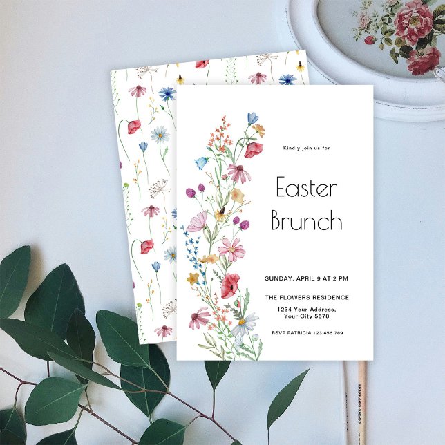 Invitación de Brunch de Pascua con Flores Silvestr (Subido por el creador)