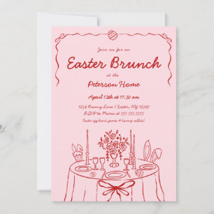 Invitación de brunch de pascua con mano