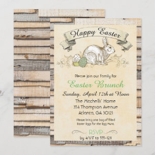 Invitación de Brunch de Pascua-Conejo