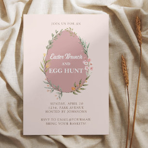 Invitación de brunch de Pascua de huevo floral lin