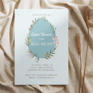 Invitación de brunch de Pascua de huevo floral lin
