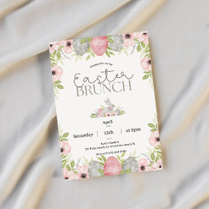 Invitación de Brunch de Pascua Elegante de Acuarel