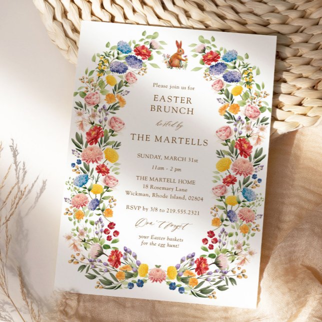 Invitación de brunch de Pascua en el Jardín de pri (Subido por el creador)