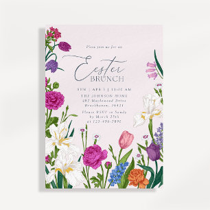 Invitación de brunch de Pascua floral elegante