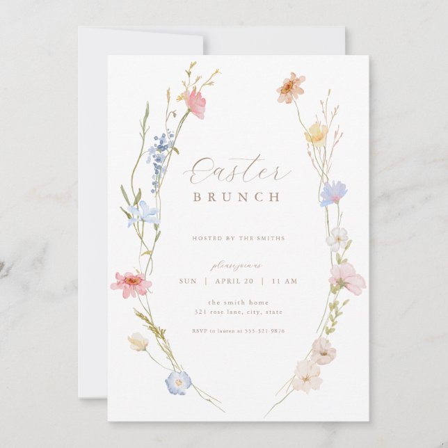 Invitación de brunch de pascua para el marco de la (Anverso)
