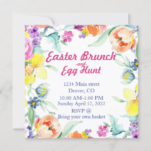 invitación de brunch de Pascua y búsqueda de huevo
