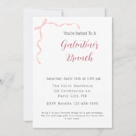Invitación de brunch de Pink Bow Galentine