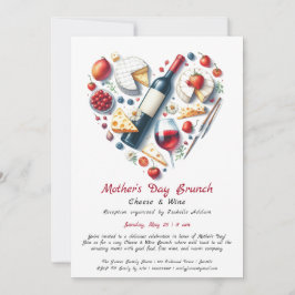 Invitación de brunch de queso y vino por el Día de