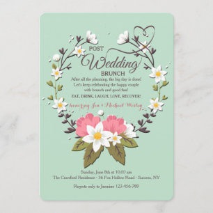 Invitación de brunch del Boda de Spring Wreath Pos