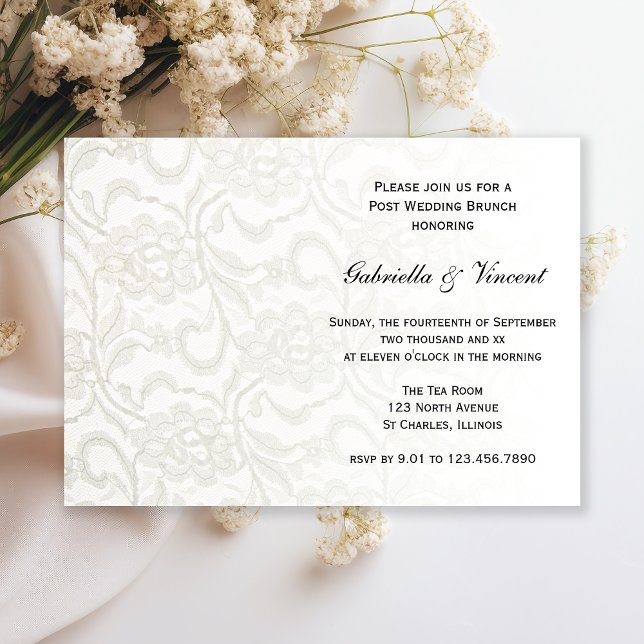 Invitación de brunch del Boda de White Lace Post (Subido por el creador)