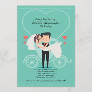 Invitación de brunch del Boda del boda de transpor