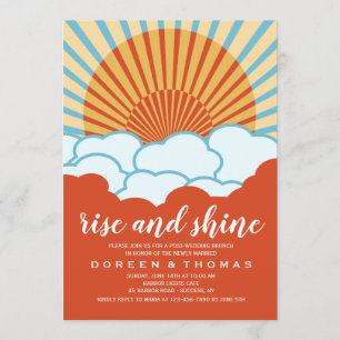 Invitación de brunch del Boda naranja Sunrise Post