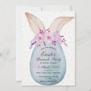 Invitación de brunch del conejo de Pascua en acuar